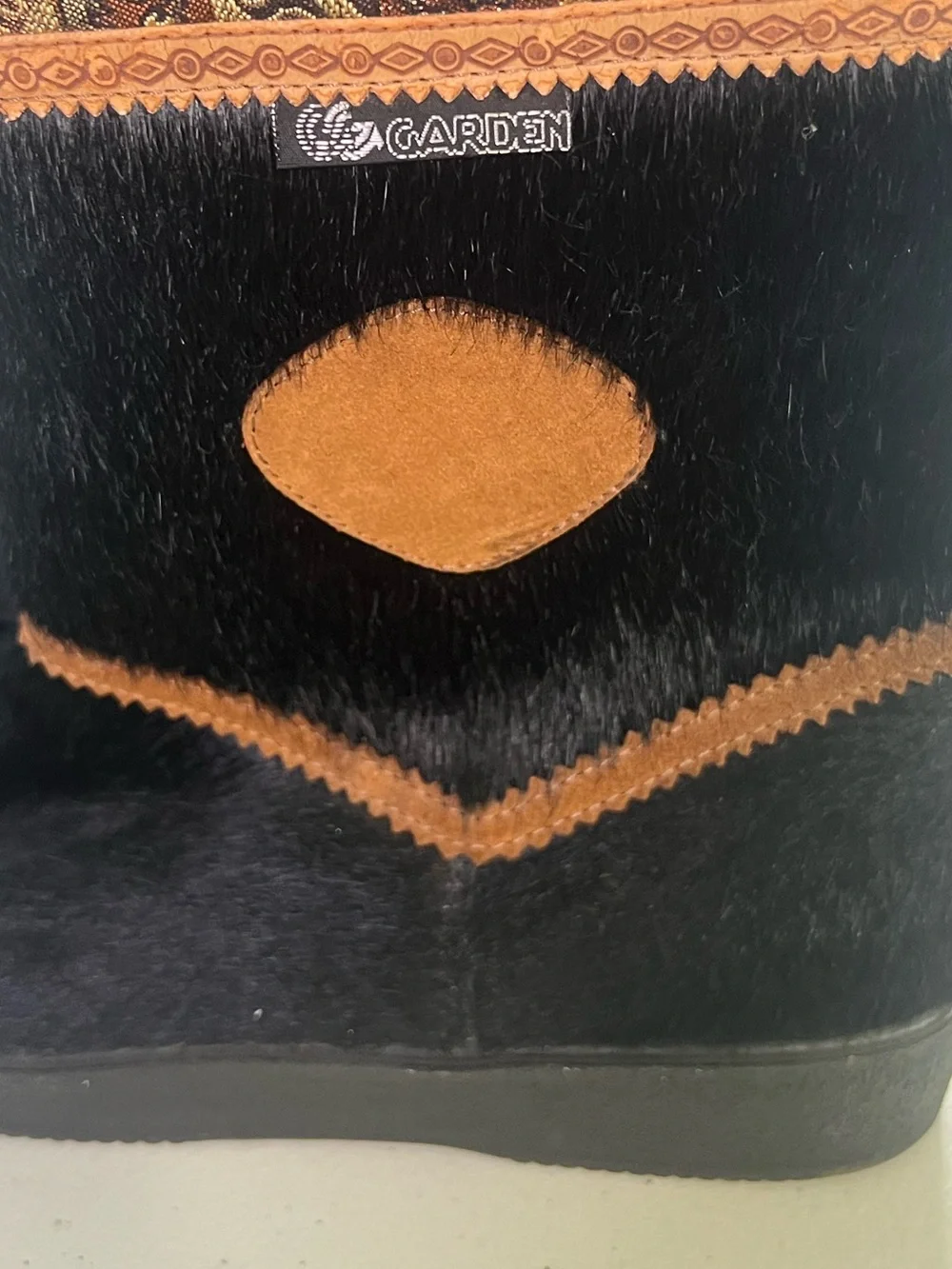 Garden Sport Italy Blk Faux Fur Trim & Pony Hair Winter/Snow boots Boots Size 39
